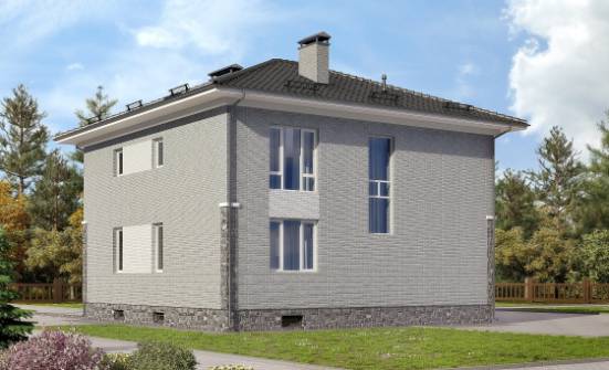 275-004-П Проект трехэтажного дома и гаражом, красивый домик из кирпича, Апатиты