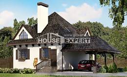 110-002-Л Проект двухэтажного дома с мансардой, гараж, современный загородный дом из бризолита Мончегорск, House Expert