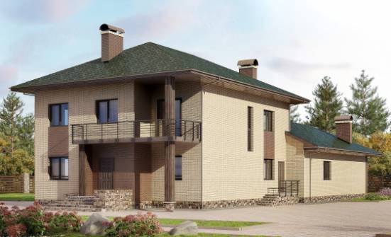 305-003-П Проект двухэтажного дома, классический коттедж из бризолита Заполярный | Проекты домов от House Expert