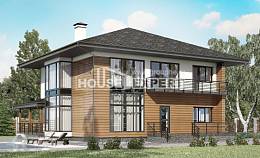 245-001-П Проект двухэтажного дома, классический домик из теплоблока, Апатиты