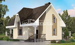 125-001-Л Проект двухэтажного дома с мансардой, небольшой загородный дом из твинблока Апатиты, House Expert