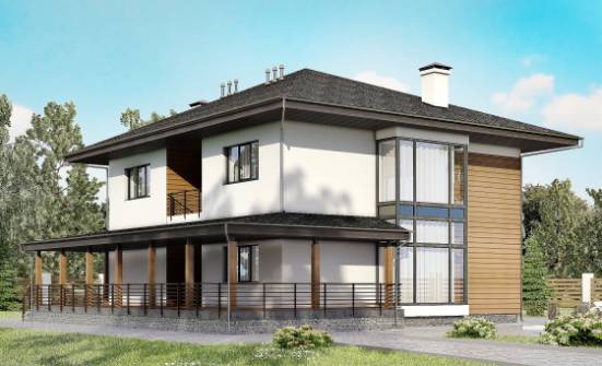 245-001-П Проект двухэтажного дома, средний коттедж из бризолита, Кандалакша