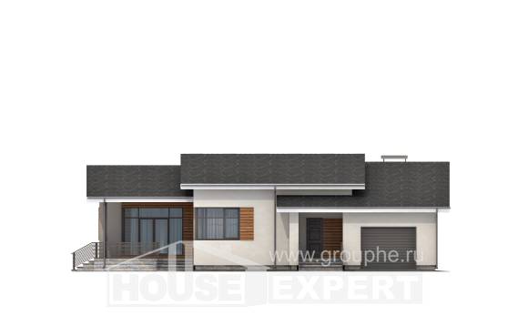 135-002-П Проект одноэтажного дома, гараж, современный дом из арболита, Апатиты