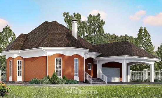 180-007-П Проект двухэтажного дома с мансардой и гаражом, бюджетный домик из арболита Мончегорск | Проекты домов от House Expert