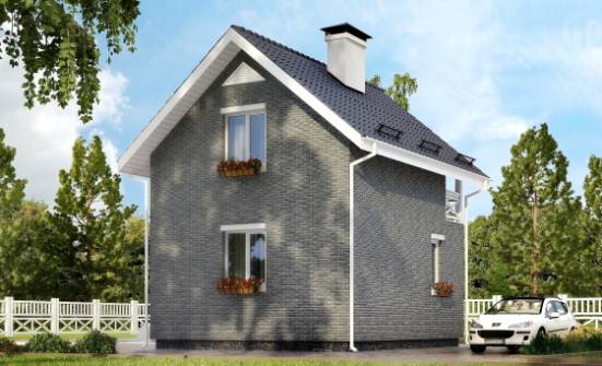 045-001-П Проект двухэтажного дома с мансардой, доступный загородный дом из газобетона Кандалакша | Проекты домов от House Expert