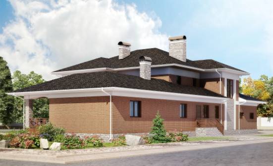 520-002-Л Проект трехэтажного дома, гараж, большой домик из газобетона Мончегорск | Проекты домов от House Expert