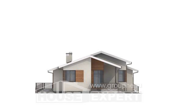 135-002-П Проект одноэтажного дома, гараж, современный домик из газосиликатных блоков, Ковдор