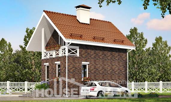 045-001-Л Проект двухэтажного дома с мансардой, красивый домик из газосиликатных блоков Мурманск, House Expert