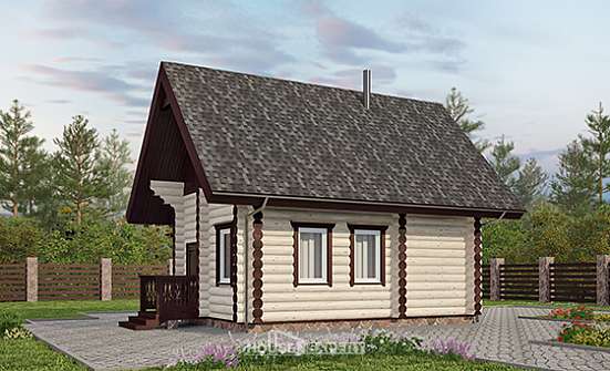 035-001-Л Проект бани из бревен Оленегорск | Проекты домов от House Expert