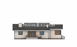 135-002-П Проект одноэтажного дома, гараж, экономичный коттедж из теплоблока, Заполярный