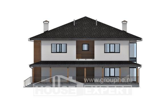 245-001-П Проект двухэтажного дома, классический домик из газосиликатных блоков, Заполярный