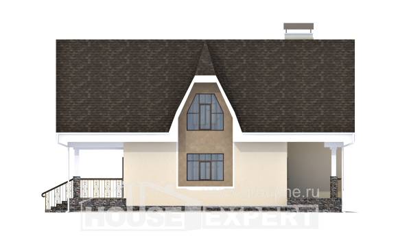 125-001-Л Проект двухэтажного дома с мансардным этажом, небольшой коттедж из арболита Заполярный, House Expert