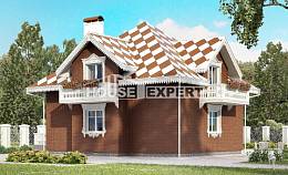 155-003-Л Проект двухэтажного дома, гараж, экономичный загородный дом из твинблока, Оленегорск