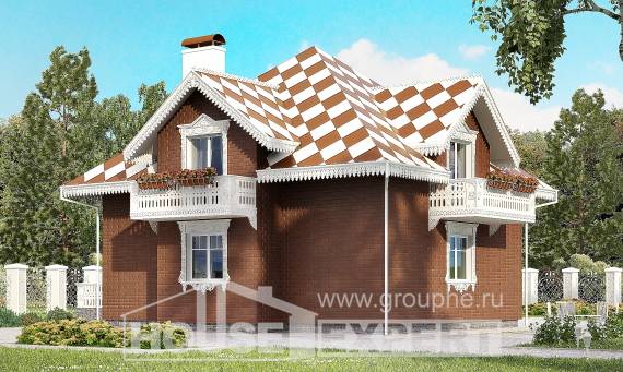 155-003-Л Проект двухэтажного дома, гараж, экономичный загородный дом из твинблока, Оленегорск