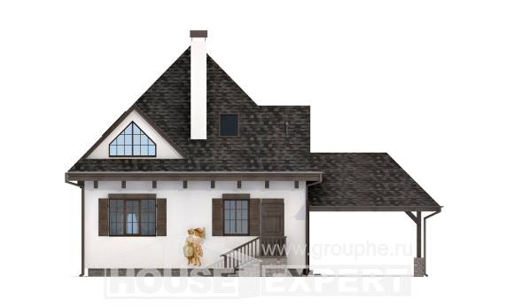110-002-Л Проект двухэтажного дома мансардой и гаражом, бюджетный коттедж из пеноблока Кандалакша, House Expert