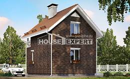045-001-Л Проект двухэтажного дома с мансардой, бюджетный домик из пеноблока Мурманск, House Expert