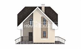 125-001-Л Проект двухэтажного дома с мансардой, бюджетный домик из газобетона Заполярный, House Expert
