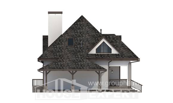 110-002-Л Проект двухэтажного дома с мансардой, гараж, экономичный дом из газобетона Апатиты, House Expert