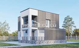 150-017-П Проект двухэтажного дома, современный домик из арболита Заполярный, House Expert