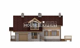 165-002-П Проект двухэтажного дома с мансардным этажом и гаражом, современный дом из бризолита Оленегорск, House Expert