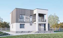 150-017-П Проект двухэтажного дома, скромный домик из блока, Мончегорск