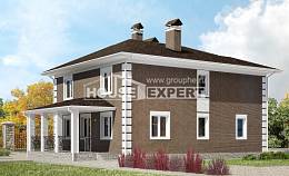 185-002-П Проект двухэтажного дома, современный домик из арболита Ковдор, House Expert