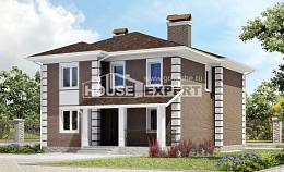 185-002-П Проект двухэтажного дома, современный домик из арболита Мончегорск, House Expert