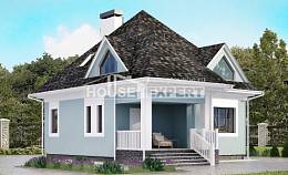 110-001-Л Проект двухэтажного дома с мансардным этажом, скромный дом из газобетона Апатиты, House Expert