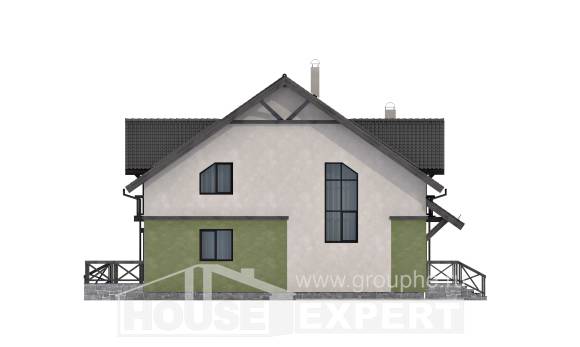 120-003-П Проект двухэтажного дома с мансардным этажом, экономичный домик из газобетона Мурманск, House Expert