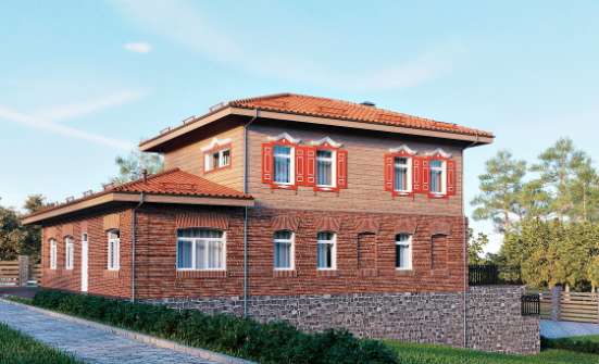 380-002-Л Проект трехэтажного дома, гараж, огромный загородный дом из кирпича, Мончегорск