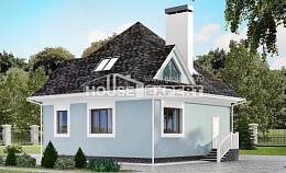 110-001-Л Проект двухэтажного дома с мансардным этажом, доступный коттедж из газобетона Заполярный, House Expert