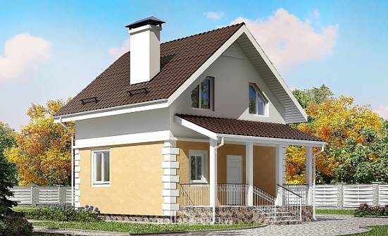 070-002-П Проект двухэтажного дома с мансардой, уютный дом из поризованных блоков Мончегорск | Проекты домов от House Expert