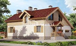 165-002-П Проект двухэтажного дома с мансардой, гараж, уютный загородный дом из твинблока Ковдор, House Expert