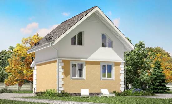 070-002-П Проект двухэтажного дома с мансардой, уютный дом из поризованных блоков Мончегорск | Проекты домов от House Expert