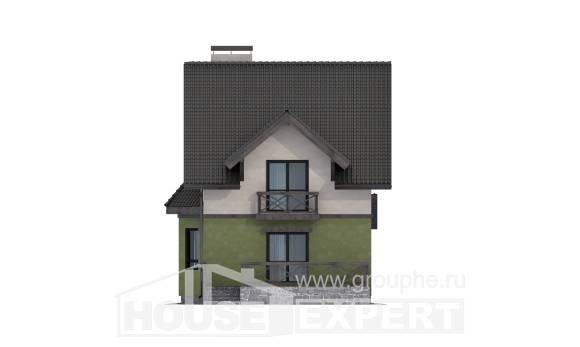 120-003-П Проект двухэтажного дома с мансардой, красивый загородный дом из бризолита Кандалакша, House Expert