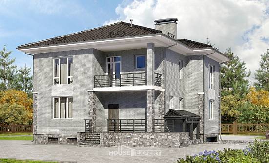 275-004-П Проект трехэтажного дома, гараж, огромный коттедж из кирпича Кандалакша | Проекты домов от House Expert