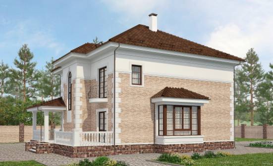 220-008-П Проект двухэтажного дома, уютный загородный дом из кирпича, Ковдор