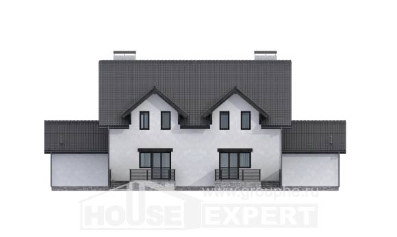 290-003-П Проект двухэтажного дома мансардой, большой домик из газобетона Мончегорск, House Expert