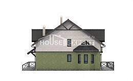 120-003-П Проект двухэтажного дома мансардой, компактный коттедж из пеноблока Мончегорск, House Expert