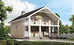 150-007-Л Проект двухэтажного дома мансардой, красивый коттедж из арболита Апатиты, House Expert
