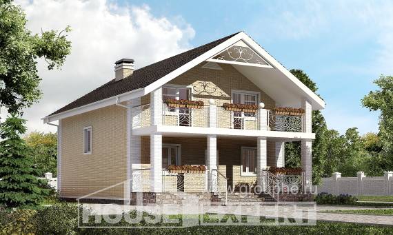 150-007-Л Проект двухэтажного дома с мансардой, простой дом из поризованных блоков, Мончегорск
