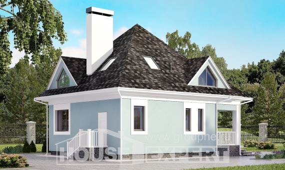 110-001-Л Проект двухэтажного дома с мансардным этажом, современный загородный дом из газобетона Оленегорск, House Expert