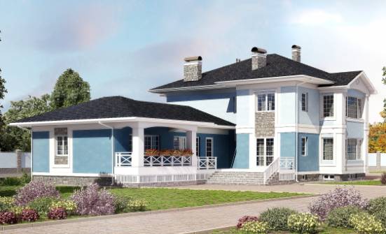 620-001-П Проект трехэтажного дома и гаражом, большой загородный дом из бризолита, Мончегорск