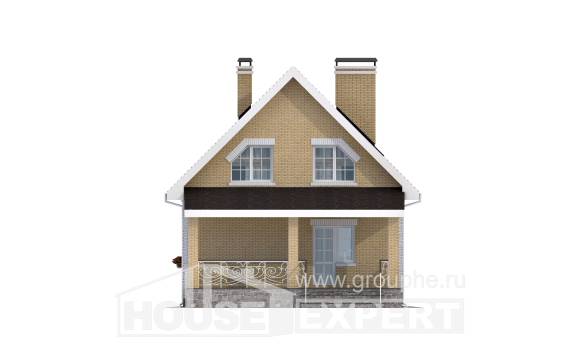 130-004-П Проект двухэтажного дома с мансардным этажом, небольшой загородный дом из керамзитобетонных блоков Апатиты, House Expert