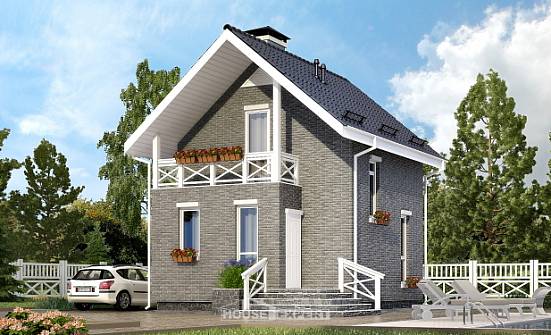 045-001-П Проект двухэтажного дома с мансардой, доступный загородный дом из газобетона Кандалакша | Проекты домов от House Expert