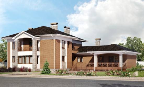 520-002-Л Проект трехэтажного дома, гараж, большой домик из газобетона Мончегорск | Проекты домов от House Expert