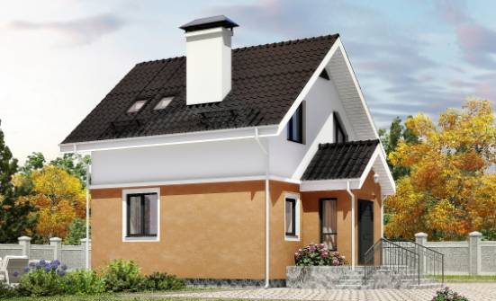 070-001-Л Проект двухэтажного дома с мансардой, классический дом из пеноблока Кандалакша | Проекты домов от House Expert