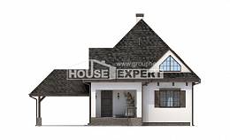 110-002-Л Проект двухэтажного дома мансардой и гаражом, недорогой дом из пеноблока Ковдор, House Expert