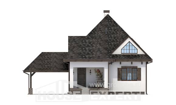 110-002-Л Проект двухэтажного дома мансардой и гаражом, недорогой дом из пеноблока Ковдор, House Expert