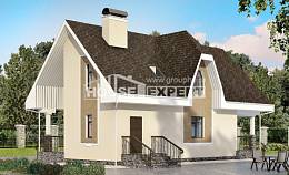 125-001-Л Проект двухэтажного дома с мансардой, современный загородный дом из теплоблока Мурманск, House Expert